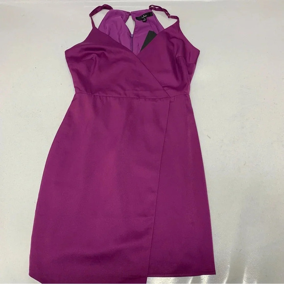 Lulus Mini Dress XS Purple  Faux Wrap Satin Sheath Sleeveless Fairy Whimsy NEW‎ - Picture 7 of 11